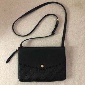 Louis Vuitton black leather crossbody bag